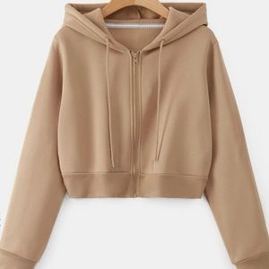 Cropped zip up jacket